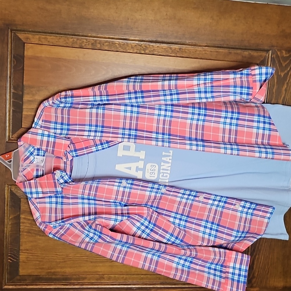 NEW Boys GAP 2 piece shirt set size Medium (8)
